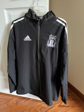 adidas Black Hooded Chicago City Soccer Track Jacket